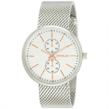 Sports Mesh Watch - Silver Tone / Rose Gold