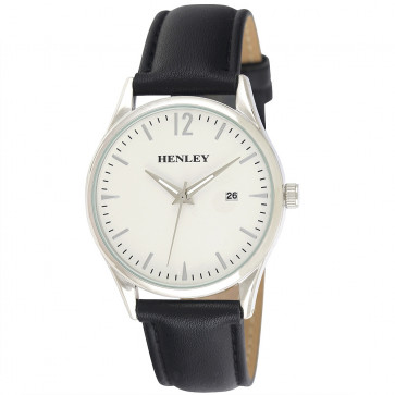 Minimal Calendar Watch - Black / Silver