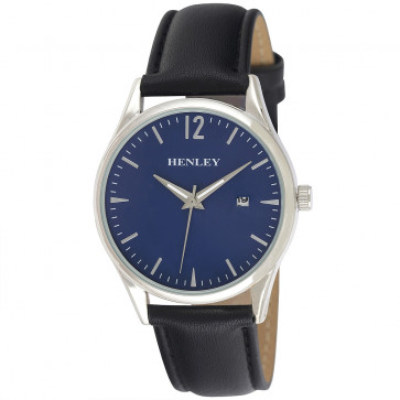Minimal Calendar Watch - Black / Blue