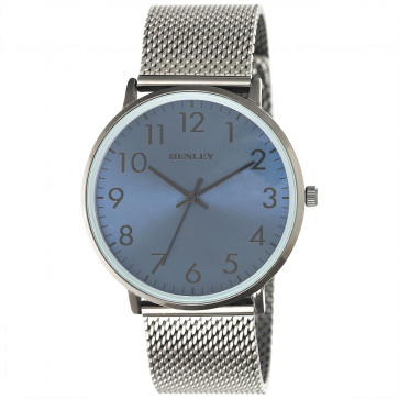 Contemporary Numbered Mesh Watch - Black