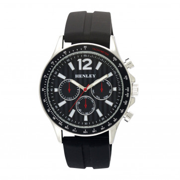 Sports Silicon Multi Eye Watch - Black