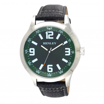 Men's Classic Stitched Watch - Black/Green