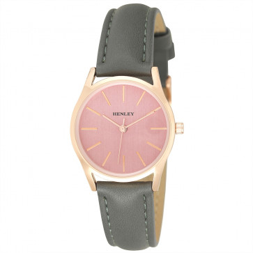 Slimline Contrast Watch - Grey / Pink