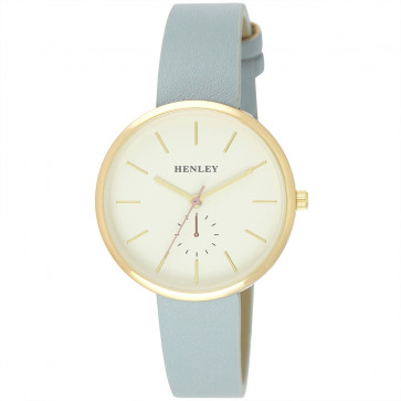 Minimal Gold Tone Watch - Blue