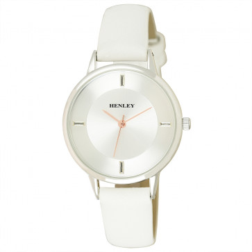 Minimal Silver Tone Watch - White