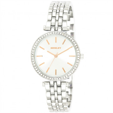 T-Bar Bracelet Watch - Silver / Rose Gold Highlights