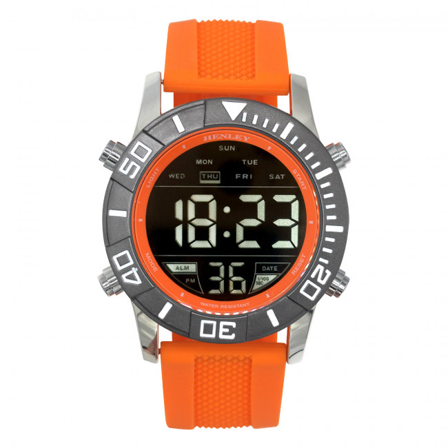 Men's Silicon Digital Watch - Orange (HDG037.8) by Henley