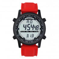 Men's Silicon Digital Watch - Black / Red