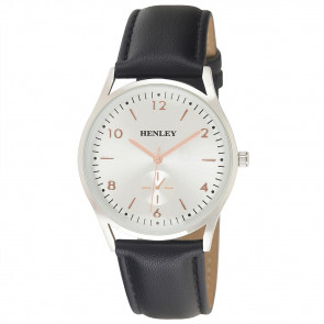 Contemporary Sub-Dial Watch - Black / Silver / Rose Gold Highlights