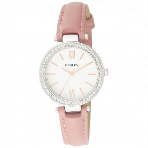 Stone Set T-Bar Watch - Pink