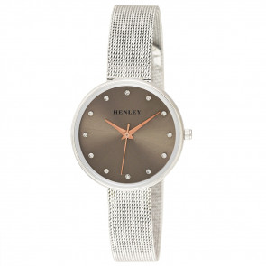 Slim Mesh Bracelet Watch - Silver / Warm Grey / Rose Gold Highlights