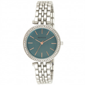 Rose Highlighted Diamante Watch - Blue