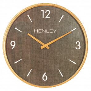 Wooden Textured Weave Clock - Textured Brown  charcoal